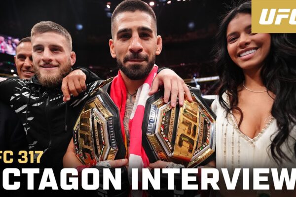 UFC 317: History Made! Ilia Topuria Destroys Charles Oliveira with Brutal First-Round KO, Officially Becomes “Double Champ”! UFC 317 Illia Tuporia Octagon Interview