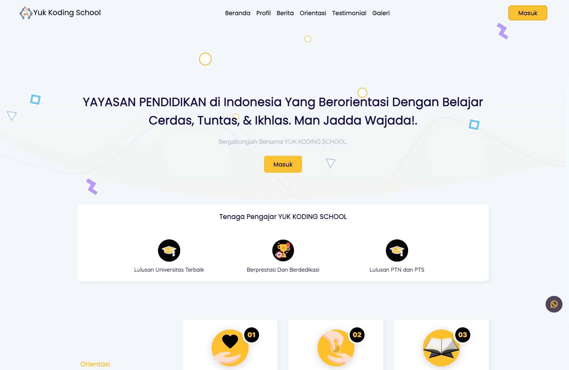 Company Profile dan Ujian Online - Homepage Web