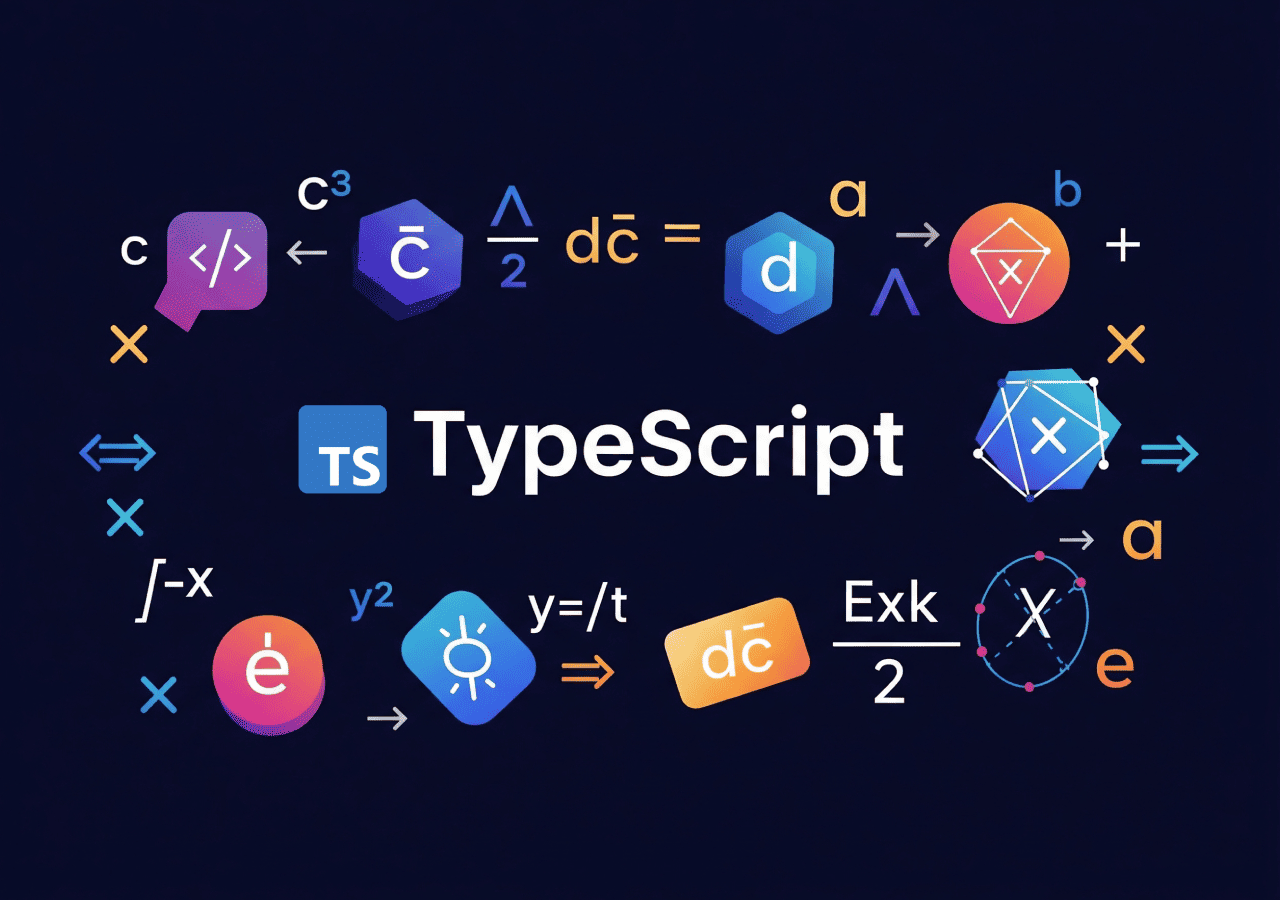 Representasi visual TypeScript Utility Types yang memanipulasi tipe data
